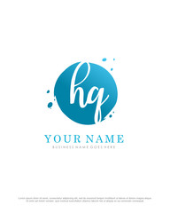 H Q HQ initial splash logo template vector. A logo design for company and identity business.