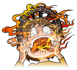 火の車に恐怖する