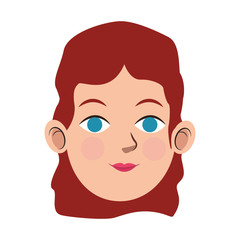 cartoon woman icon, flat design