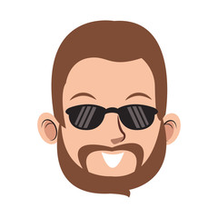 cartoon man with beard and sunglasses