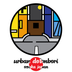 Circle icon urban dotonbori. vector illustration