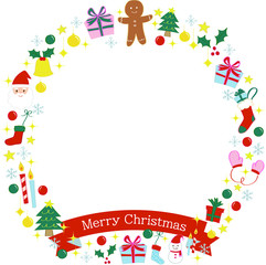 クリスマスモチーフの丸いフレーム