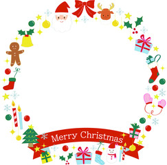 クリスマスモチーフの丸いフレーム