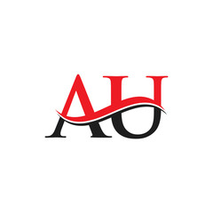 AU Letter Linked Logo. AU Letter Modern Business Logo Design Vector template.