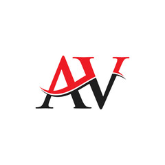 AV Letter Linked Logo. AV Letter Modern Business Logo Design Vector template.