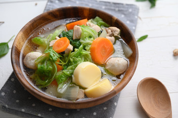 Clear Soup with Tofu and Minced Pork