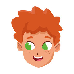 cartoon boy face icon, colorful design