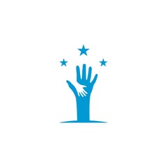 Hand symbol community care logo vector icon illustration
