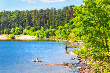 Summer river landscape. Berdsk, Siberia