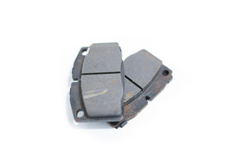 brake pads on a white background, corrosion.