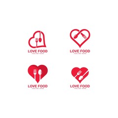 Love food logo vector icon illustration design 