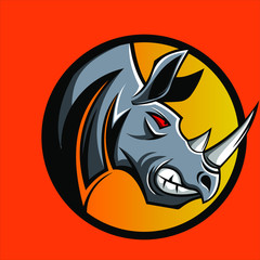 rhino mascot and esport gaming logo