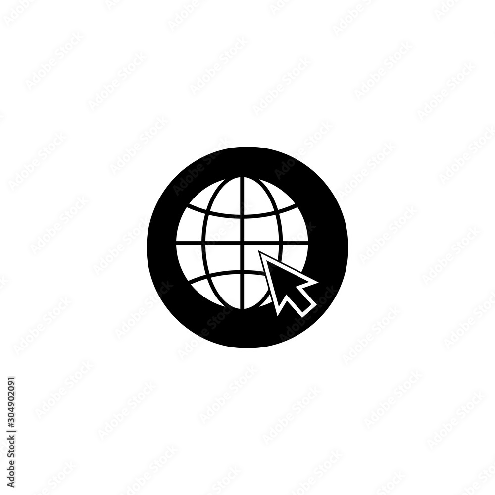 Poster globe icon vector design symbol of go to web
