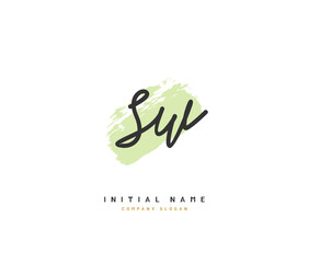 S W SW Beauty vector initial logo, handwriting logo of initial signature, wedding, fashion, jewerly, boutique, floral and botanical with creative template for any company or business.