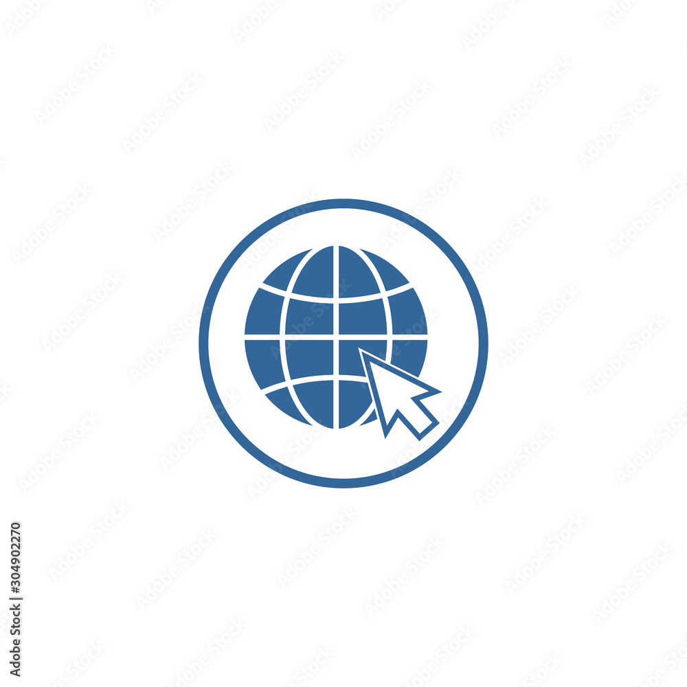 Poster globe icon vector design symbol of go to web