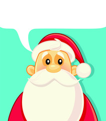 Santa Claus with Speech Bubble Vector Cartoon