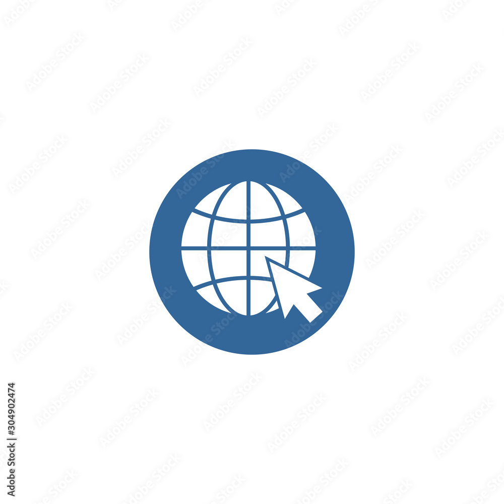 Poster globe icon vector design symbol of go to web
