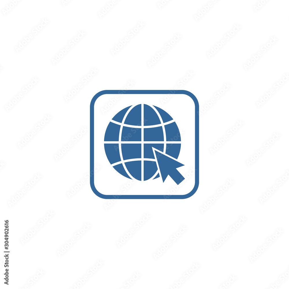 Poster globe icon vector design symbol of go to web