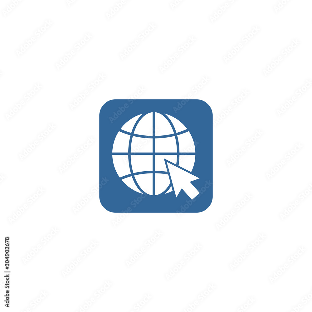 Poster globe icon vector design symbol of go to web