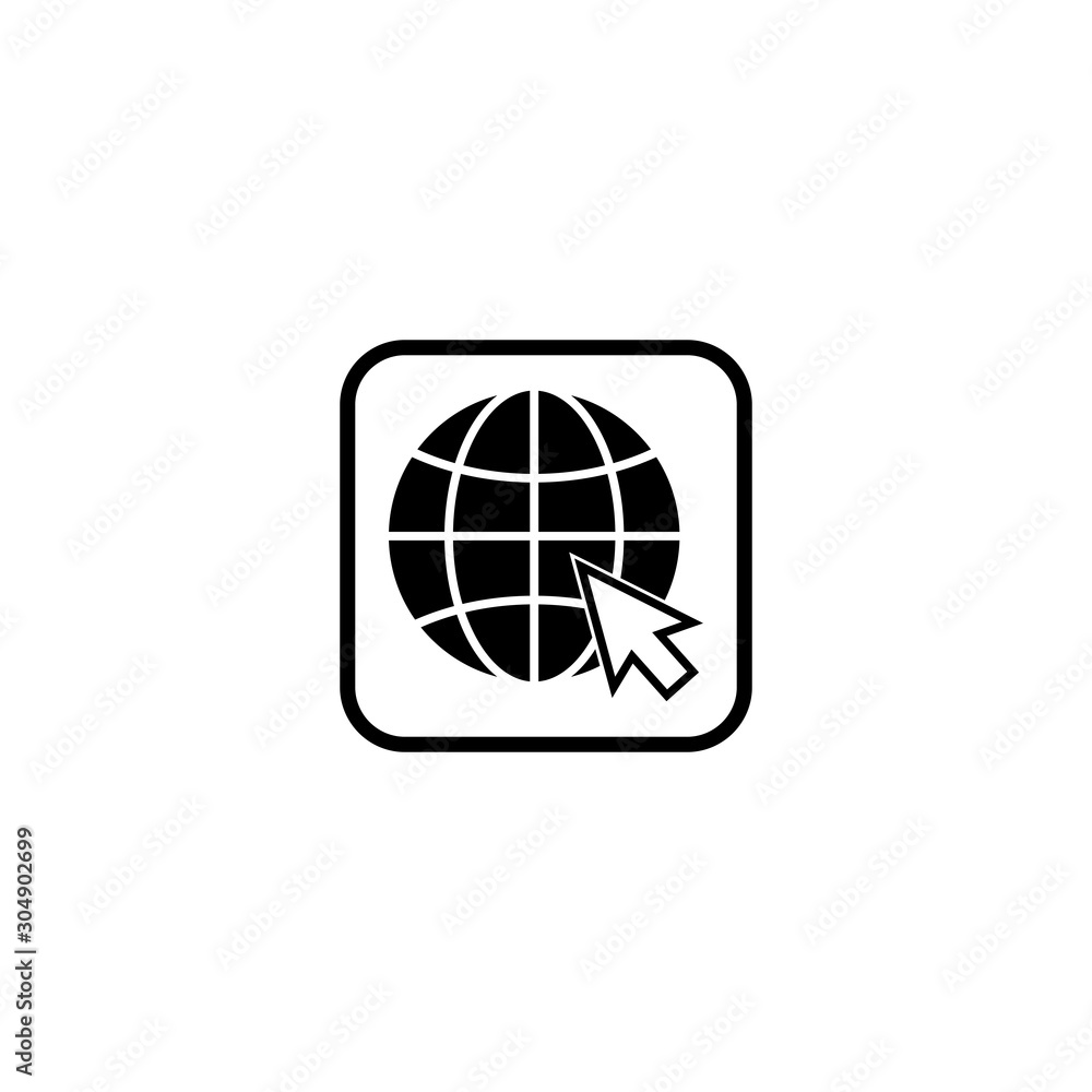Poster globe icon vector design symbol of go to web
