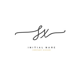 S X SX Beauty vector initial logo, handwriting logo of initial signature, wedding, fashion, jewerly, boutique, floral and botanical with creative template for any company or business.
