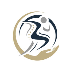 chiropractic physiotherapy logo design. creative human spinal health care medical template