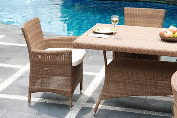 Artistic Ethnic Classy Modern Elegant Luxury Indoor Home Interiors and Outdoor Garden Park Furniture Table Chair Cabinet Accessories from Rattan Plastic Wicker or Wooden Materials for Hotel and House 