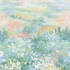 Spring landscape paintings, digital art