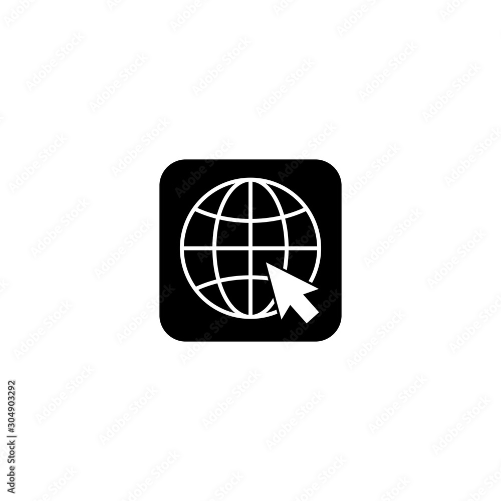 Poster globe icon vector design symbol of go to web