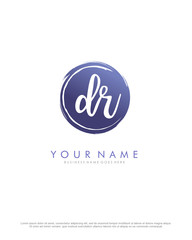 D R DR initial splash logo template vector. A logo design for company and identity business.