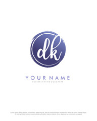 D K DK initial splash logo template vector. A logo design for company and identity business.