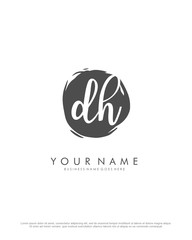 D H DH initial splash logo template vector. A logo design for company and identity business.