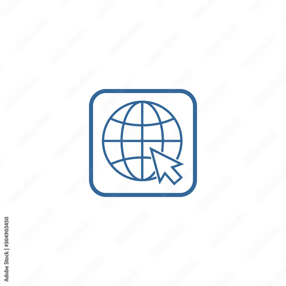 Poster globe icon vector design symbol of go to web
