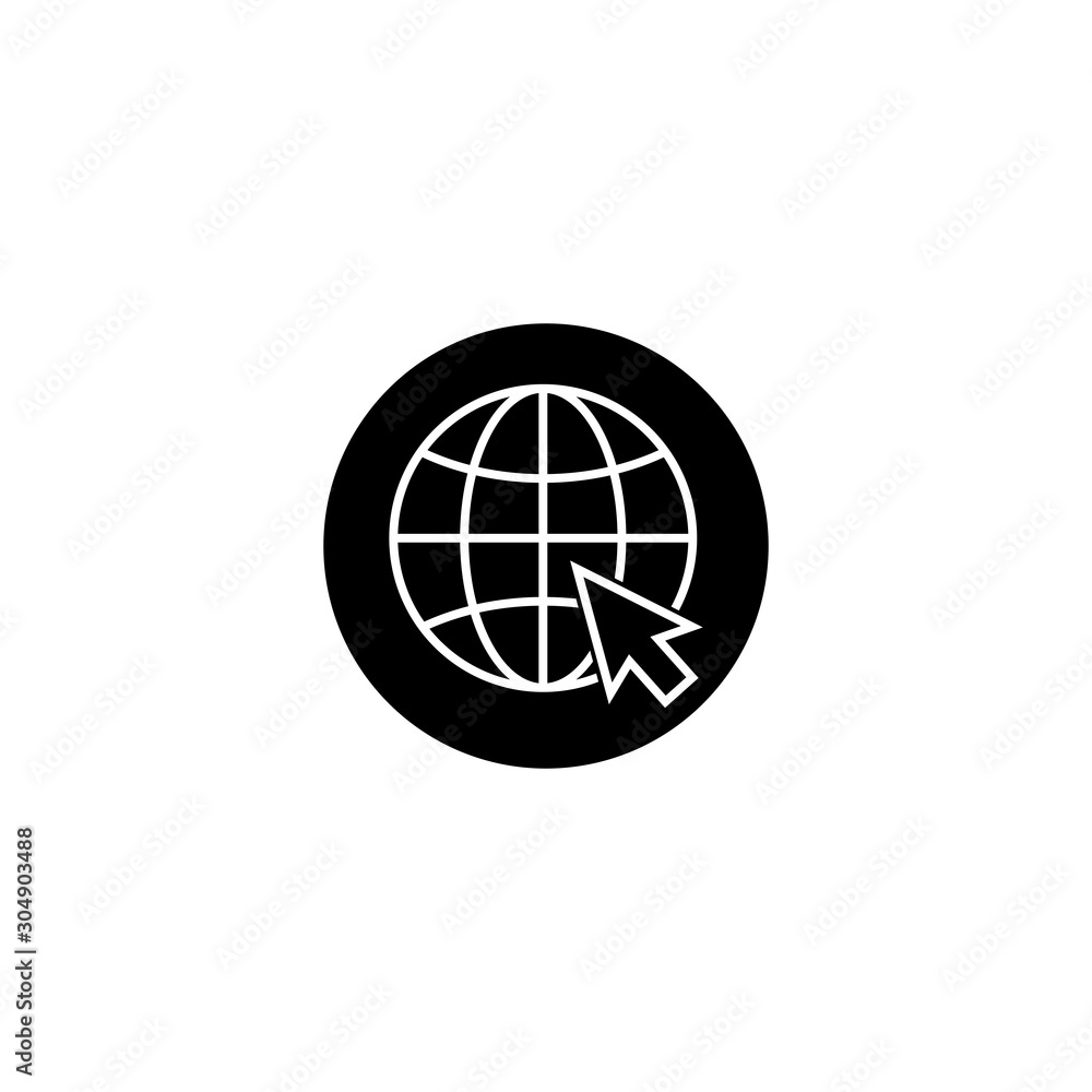 Poster globe icon vector design symbol of go to web