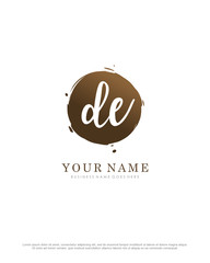 D E DE initial splash logo template vector. A logo design for company and identity business.