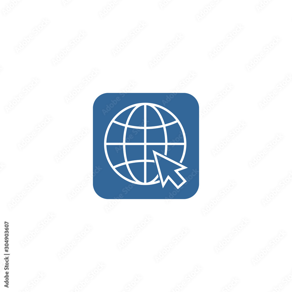 Poster globe icon vector design symbol of go to web