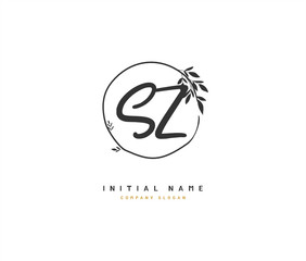 S Z SZ Beauty vector initial logo, handwriting logo of initial signature, wedding, fashion, jewerly, boutique, floral and botanical with creative template for any company or business.