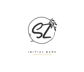 Fototapeta premium S Z SZ Beauty vector initial logo, handwriting logo of initial signature, wedding, fashion, jewerly, boutique, floral and botanical with creative template for any company or business.