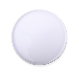 White plate ,Top view on white background