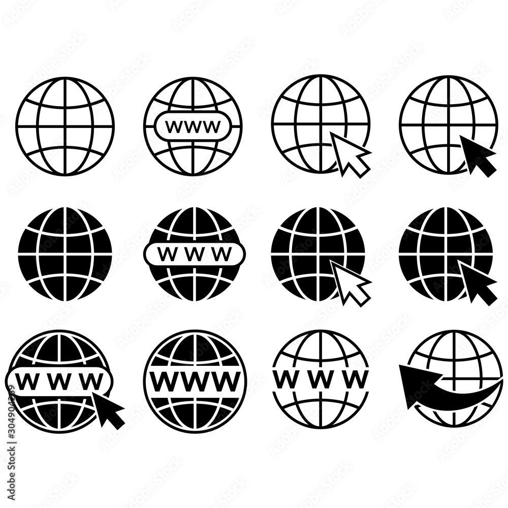 Poster globe icon vector design symbol of go to web
