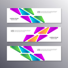 Fototapeta premium Awesome gradient banner template, Business Layout Background Design, Corporate Geometric web header or footer