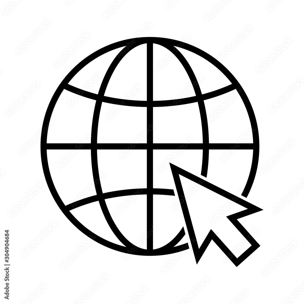 Poster globe icon vector design symbol of go to web
