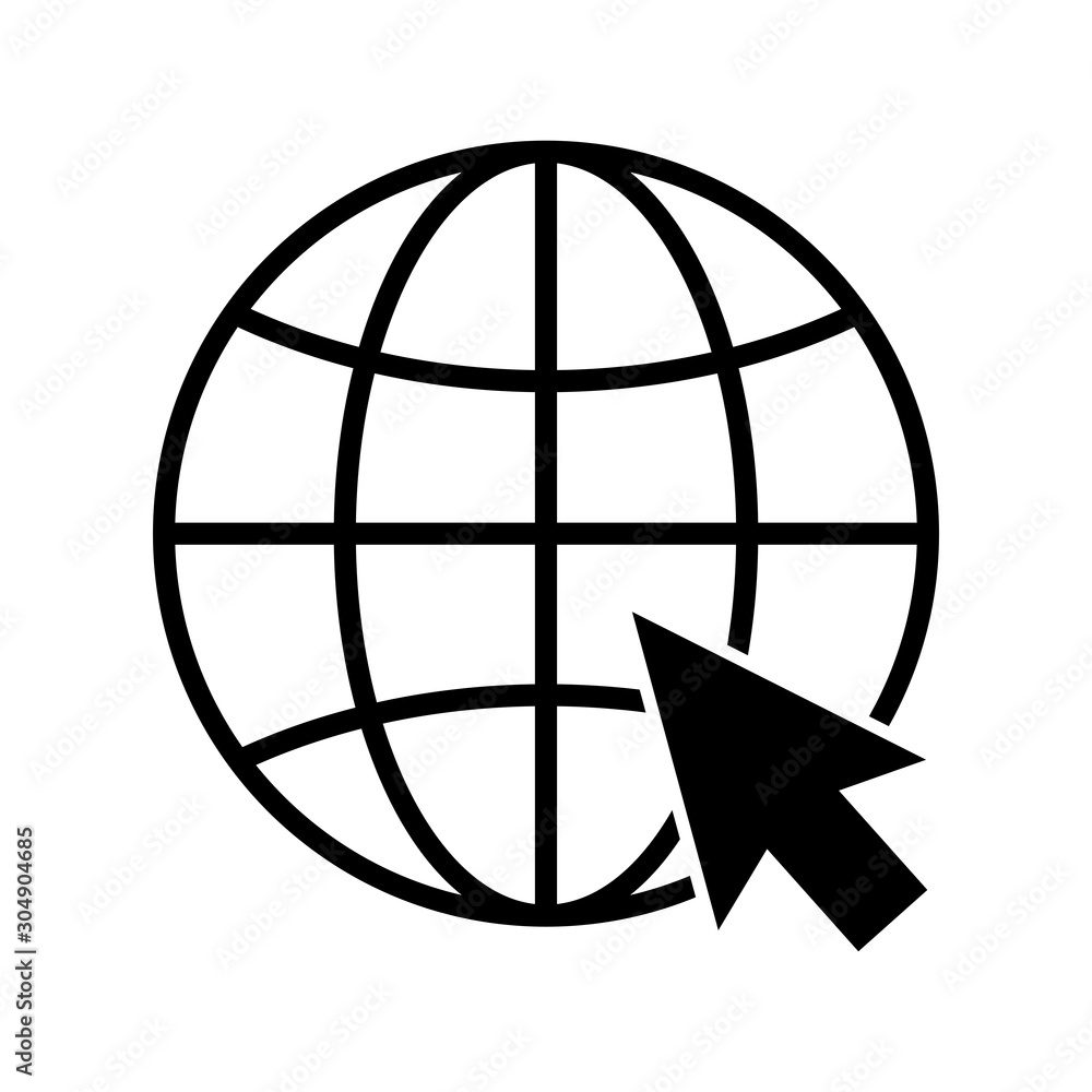Poster globe icon vector design symbol of go to web