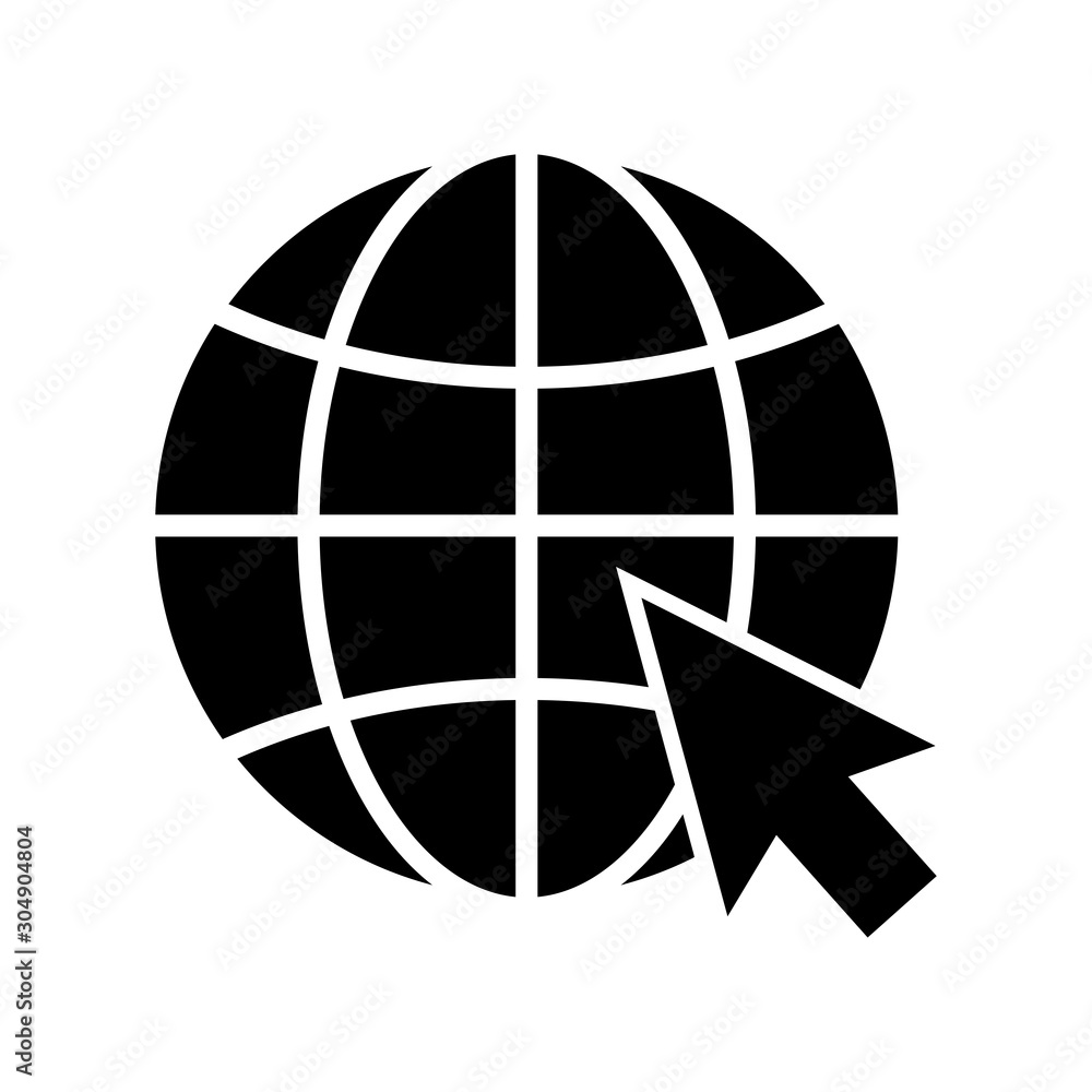 Poster globe icon vector design symbol of go to web