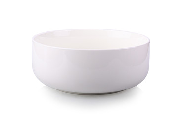 Empty white bowl on white background