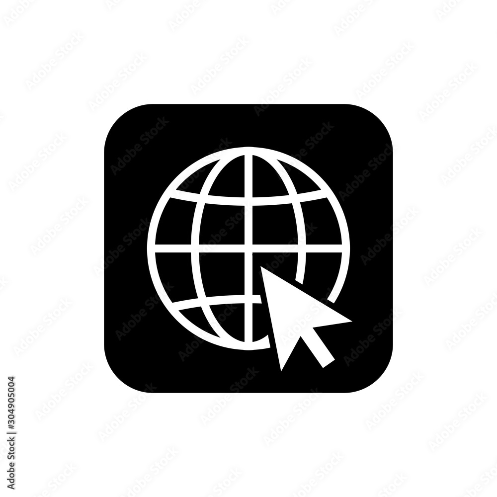 Poster globe icon vector design symbol of go to web