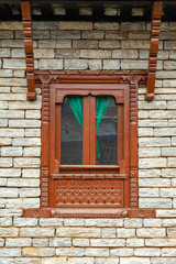 Fototapeta na wymiar Vintage style of a window in Nepal