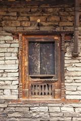 Fototapeta na wymiar Old traditional style of a window in Nepal 