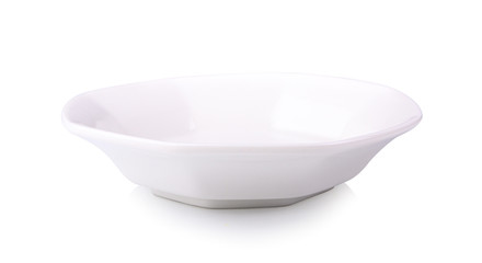 Empty white bowl on white background