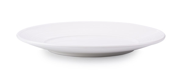 White plate on white background